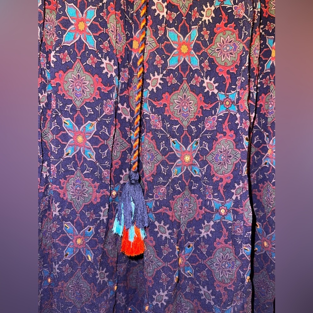 ANTHROPOLOGIE- Tanvi Kedia Corinna Tunic Dress Boho Beaded Tassel Mini - Picture 15 of 16